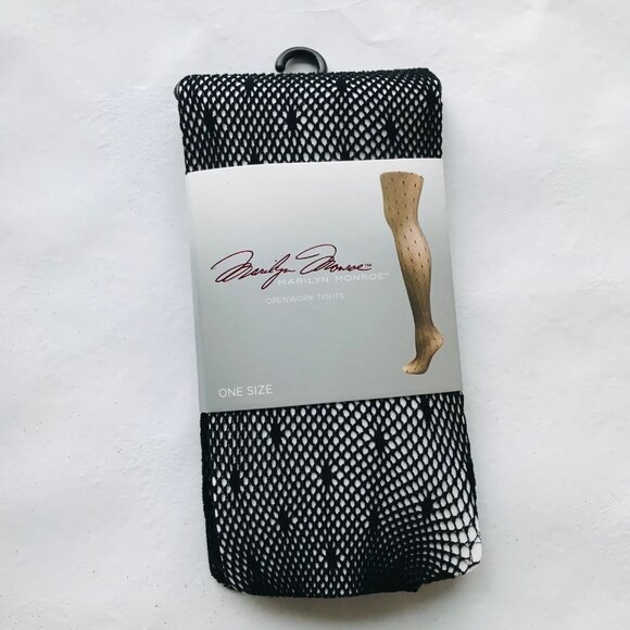 Marilyn Monroe Openwork  Tights Black Size : OS   MSRP : $20 - Picture 1 of 3